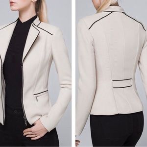 White House Black Market Contrast Suiting Jacket Cream/Black